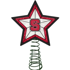 The Memory Company Stars-10" Lighted Red And Black Star Ncaa Nc State Wolfpack Christmas Tree Topper
