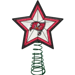 The Memory Company Stars-10" Lighted Red And Black Star Nfl Tampa Bay Buccaneers Christmas Tree Topper