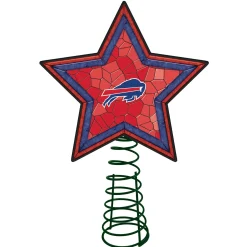 The Memory Company Stars-10" Lighted Red And Blue Mosaic Style Star Nfl Buffalo Bills Christmas Tree Topper