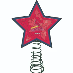 The Memory Company Stars-10" Lighted Red And Blue Mosaic Style Star Mlb St. Louis Cardinals Christmas Tree Topper
