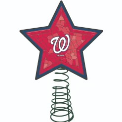 The Memory Company Stars-10" Lighted Red And Blue Star Mlb Washington Nationals Christmas Tree Topper