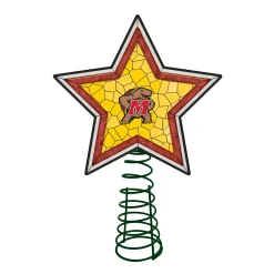 The Memory Company Stars-10" Lighted Red And Brown Star Ncaa Maryland Terrapins Christmas Tree Topper