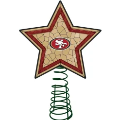 The Memory Company Stars-10" Lighted Red And Gold Mosaic Style Star Nfl San Francisco 49Ers Christmas Tree Topper