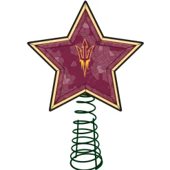 The Memory Company Stars-10" Lighted Red And Gold Mosaic Style Star Ncaa Arizona State Sun Devils Christmas Tree Topper