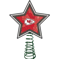 The Memory Company Stars-10" Lighted Red And Gray Star Nfl Kansas City Chiefs Mosaic Christmas Tree Topper