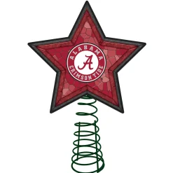 The Memory Company Stars-10" Lighted Red And White Mosaic Style Star Ncaa Alabama Crimson Tide Christmas Tree Topper
