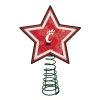 The Memory Company Stars-10" Lighted Red And White Star Ncaa Cincinnati Bearcats Mosaic Christmas Tree Topper