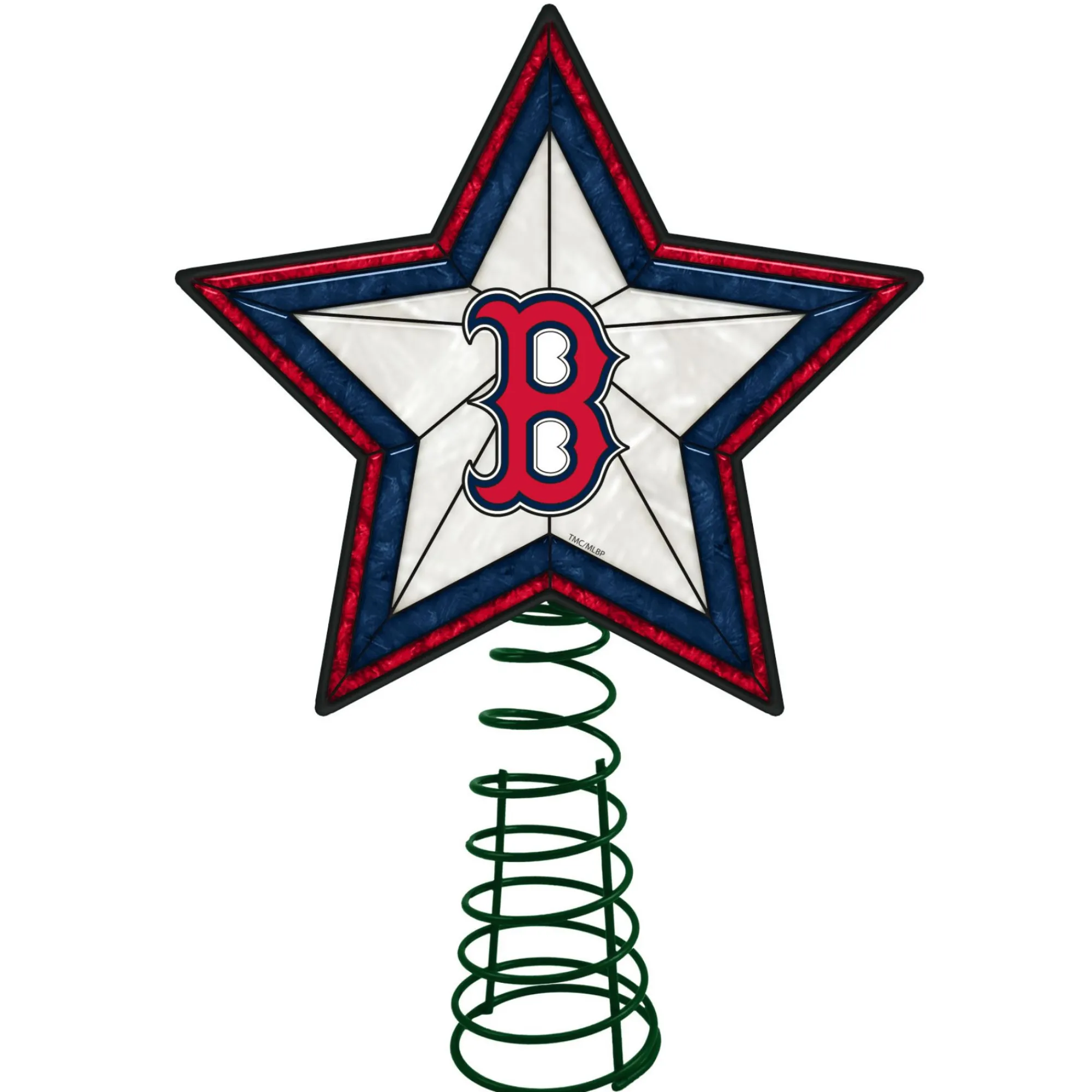 The Memory Company Stars-10" Lighted Red And White Star Mlb Boston Red Sox Christmas Tree Topper