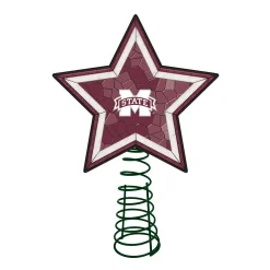 The Memory Company Stars-10" Lighted Red And White Star Ncaa Mississippi State Bulldogs Christmas Tree Topper