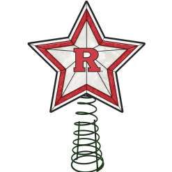 The Memory Company Stars-10" Lighted Red And White Star Ncaa Rutgers Scarlet Knights Christmas Tree Topper