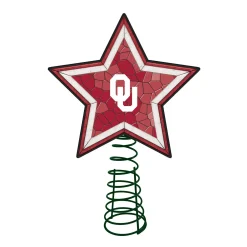The Memory Company Stars-10" Lighted Red And White Star Ncaa Oklahoma Sooners Christmas Tree Topper