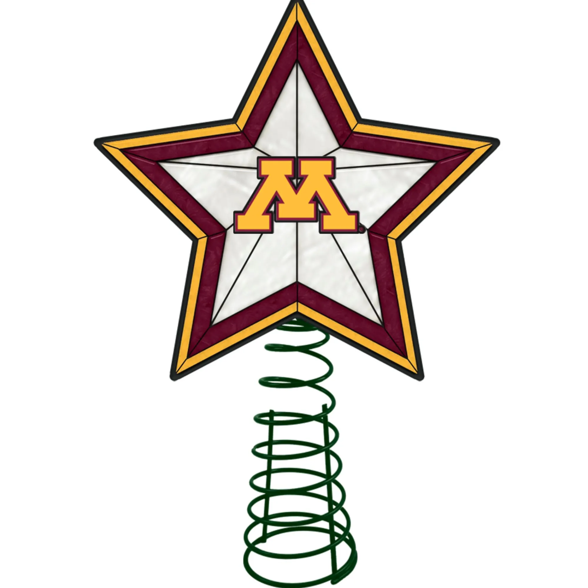The Memory Company Stars-10" Lighted Red And Yellow Star Ncaa Minnesota Golden Gophers Christmas Tree Topper