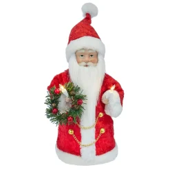 KSA Santa Claus-10.75" Lighted Red Santa Christmas Tree Topper, Ul Clear Lights