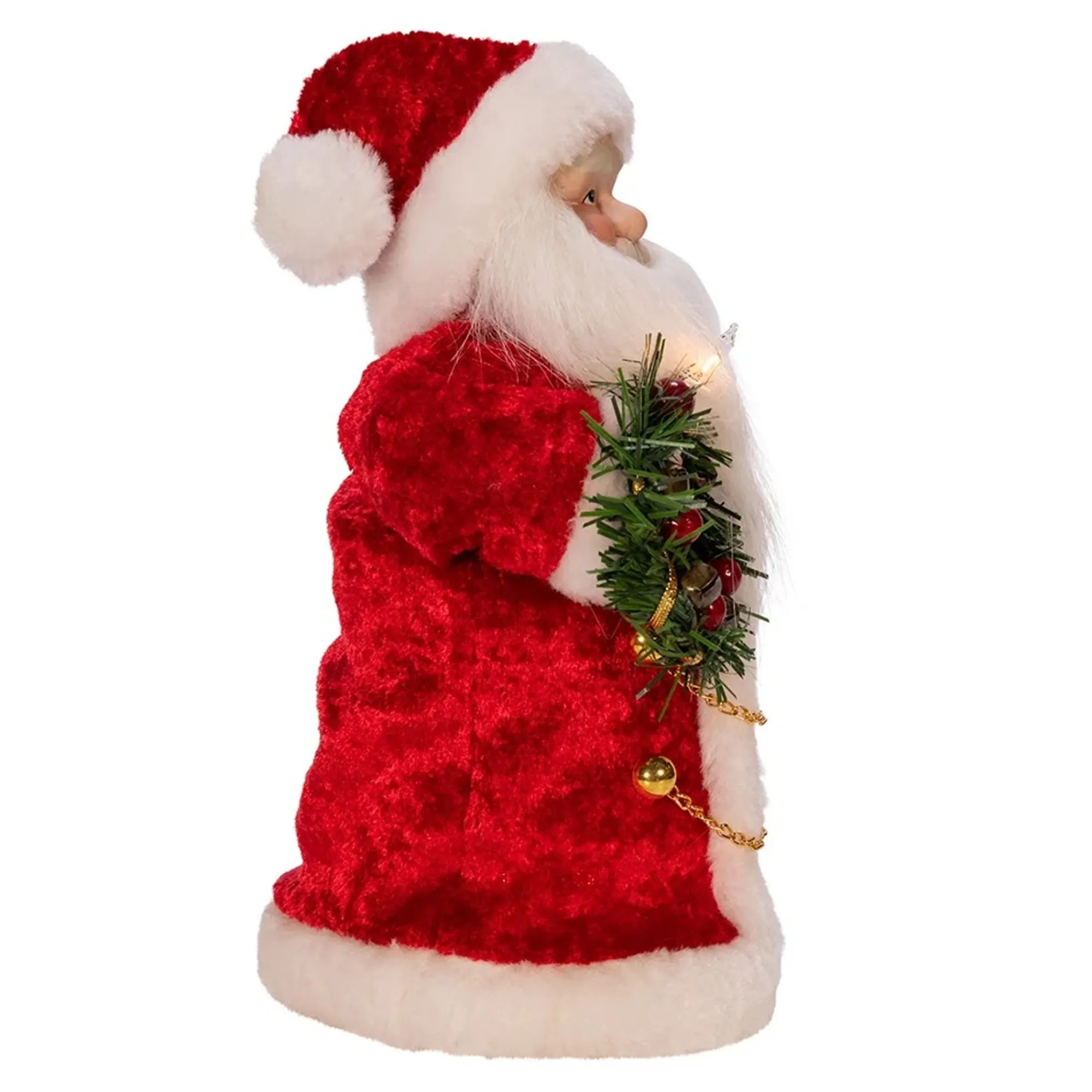 KSA Santa Claus-10.75" Lighted Red Santa Christmas Tree Topper, Ul Clear Lights