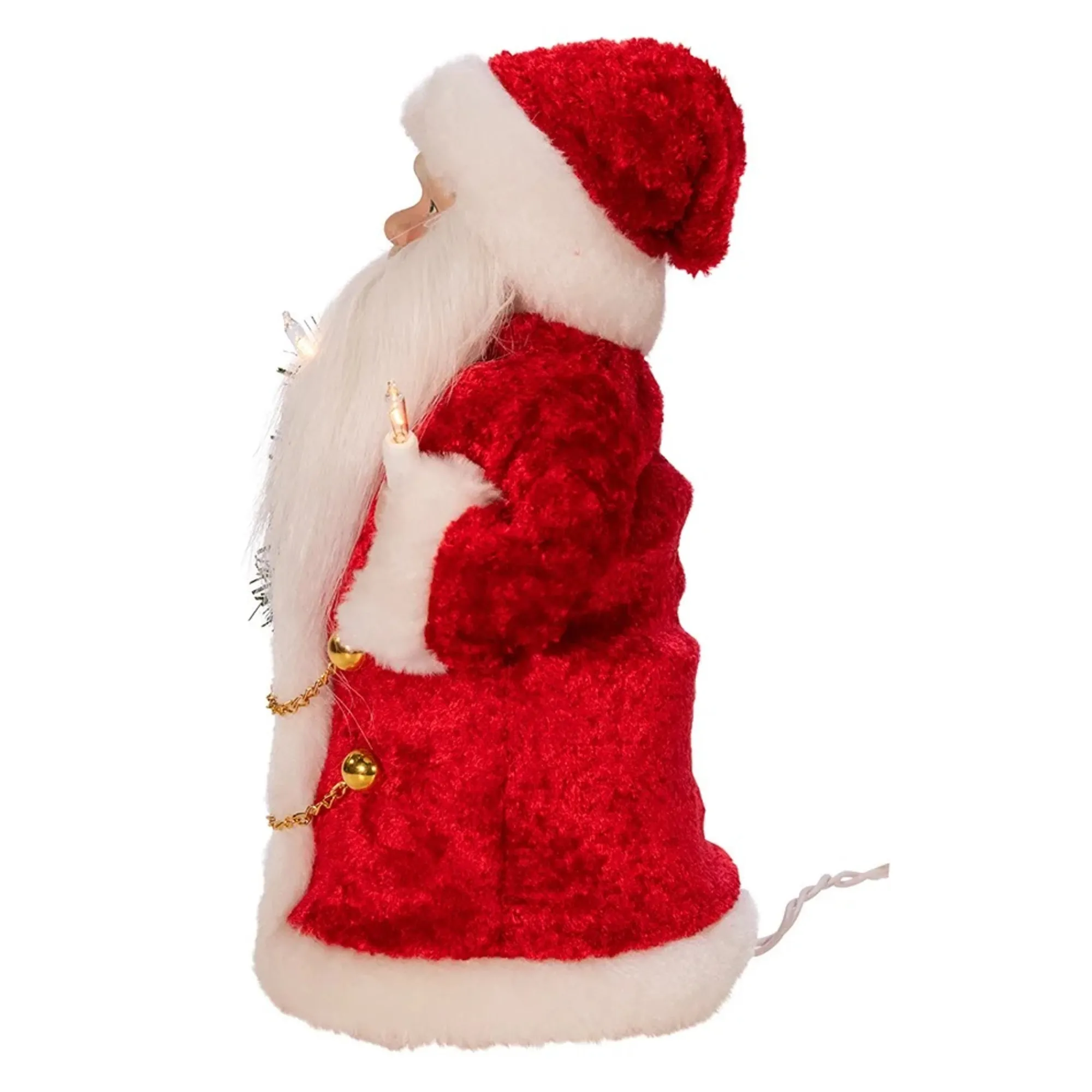 KSA Santa Claus-10.75" Lighted Red Santa Christmas Tree Topper, Ul Clear Lights