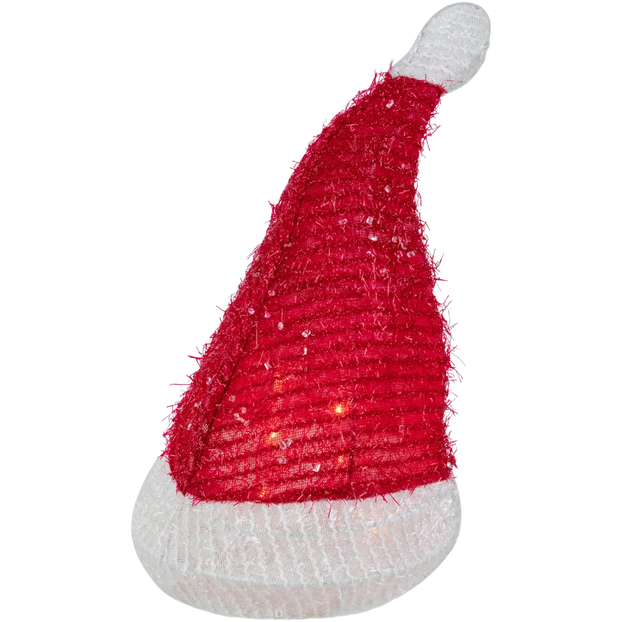 Northlight Stars-12.25" Lighted Santa Hat Christmas Tree Topper, Clear Lights