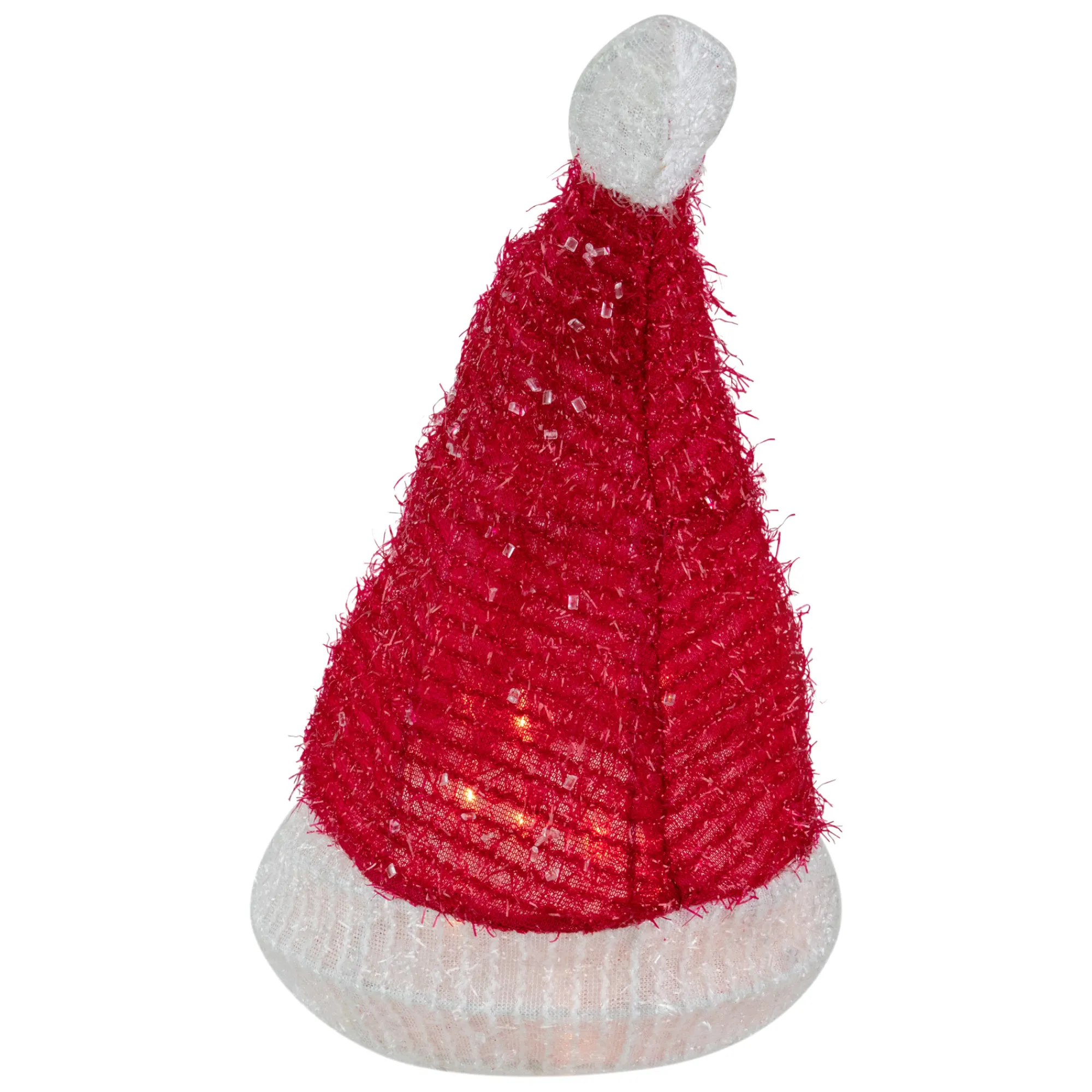 Northlight Stars-12.25" Lighted Santa Hat Christmas Tree Topper, Clear Lights