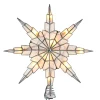 KSA Stars-15" Lighted Silver Capiz Shell Star Christmas Tree Topper, Warm White Lights