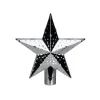 Mr. Christmas Stars-11.5" Lighted Silver Kaleidoscope Star Christmas Tree Topper - Cool White Lights