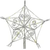 Christmas Central Stars-10.5" Lighted Snowflake With Swirl Design Christmas Tree Topper, Dual Color Lights