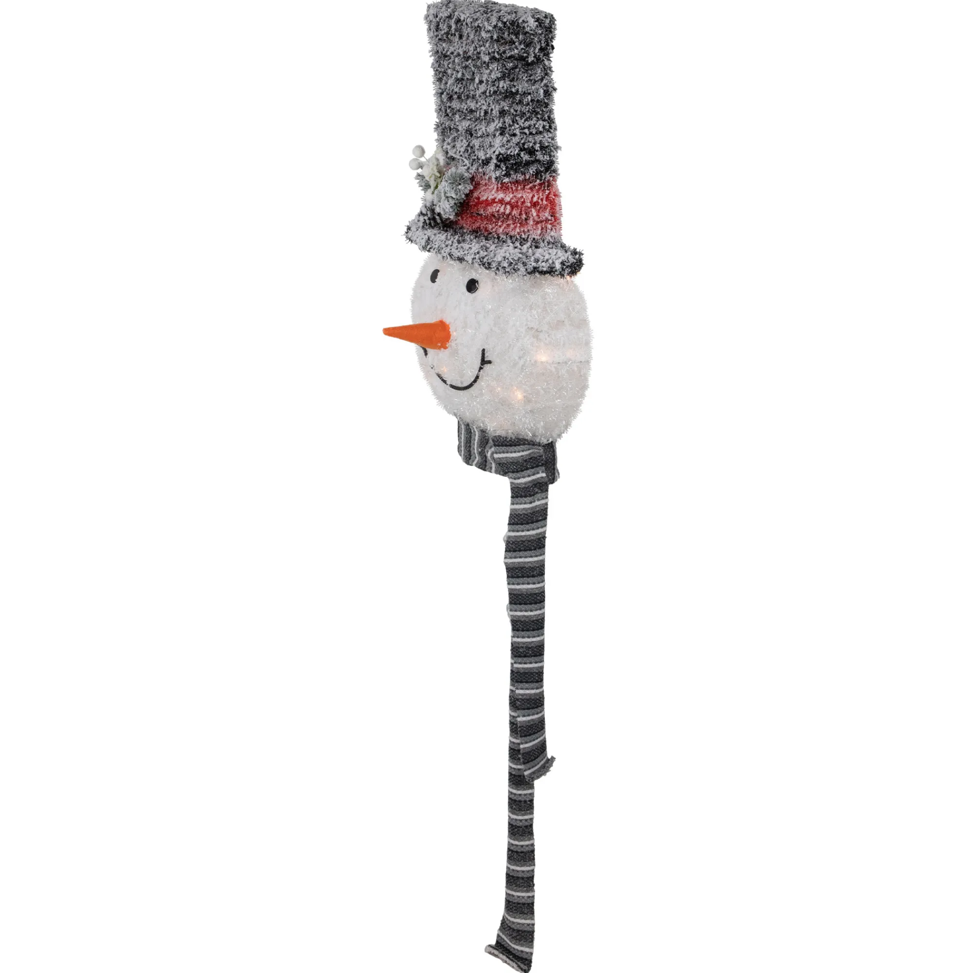Northlight Stars-25" Lighted Snowman With Black Frosted Top Hat Christmas Tree Topper