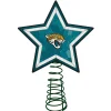 The Memory Company Stars-10" Lighted Teal Green And White Star Nfl Jacksonville Jaguars Christmas Tree Topper
