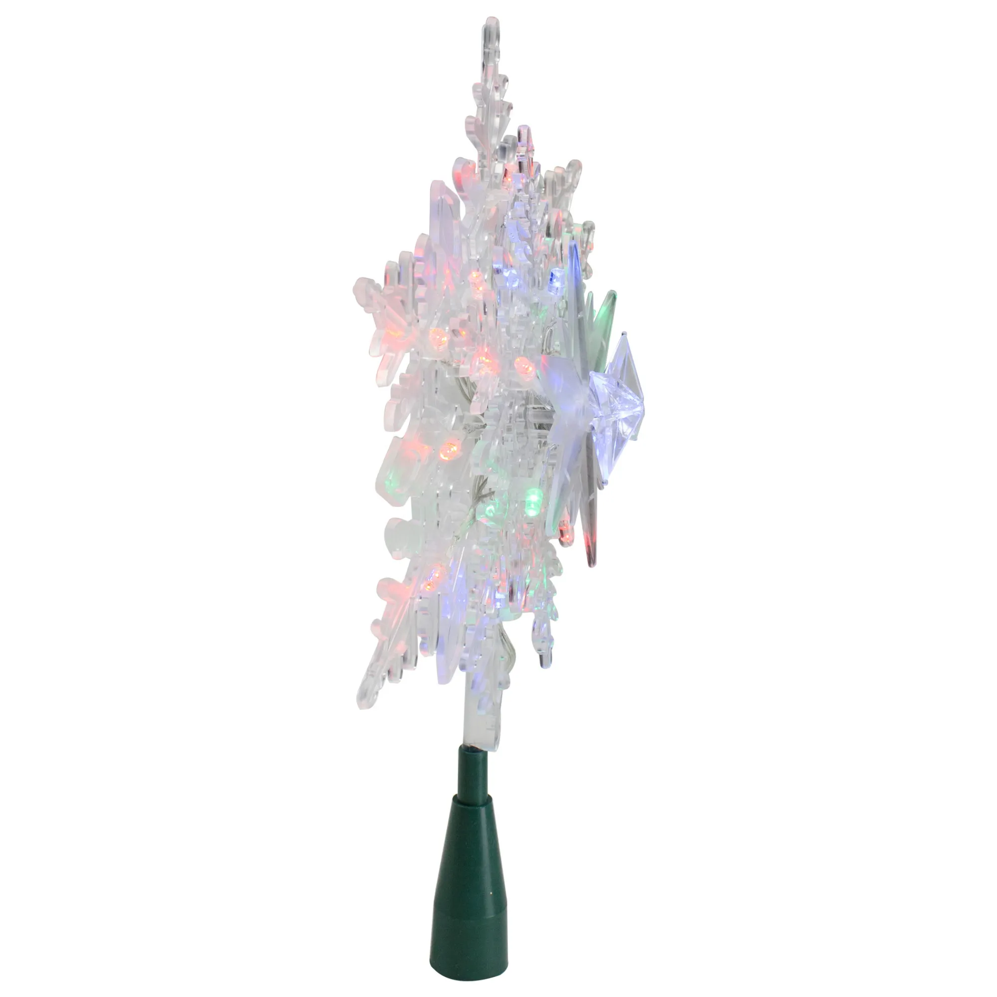 Kurt Adler Stars-15" Lighted Three Dimensional Star Christmas Tree Topper - Multi Colored Lights