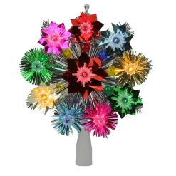 Northlight Stars-8.5" Lighted Tinsel Starburst Star Christmas Tree Topper - Multi-Color Lights