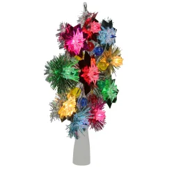 Northlight Stars-8.5" Lighted Tinsel Starburst Star Christmas Tree Topper - Multi-Color Lights
