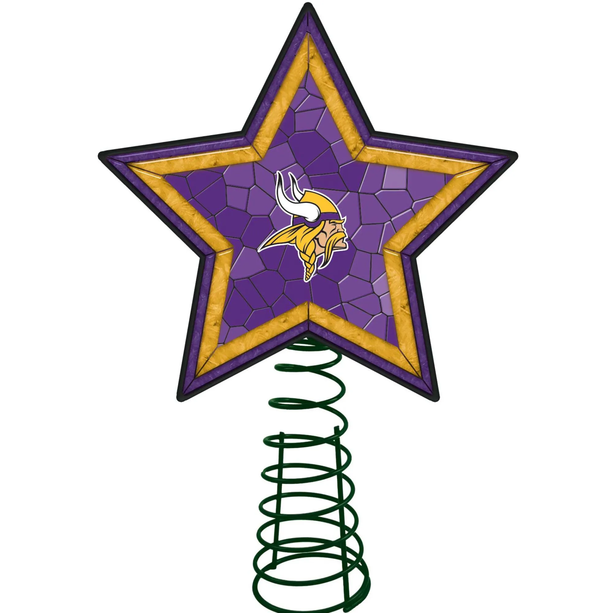 The Memory Company Stars-10" Lighted Violet And Yellow Star Nfl Minnesota Vikings Christmas Tree Topper