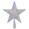 Northlight Stars-10" Lighted White 5 Point Star Christmas Tree Topper - Multicolor Led Lights