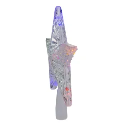 Northlight Stars-10" Lighted White 5 Point Star Christmas Tree Topper - Multicolor Led Lights