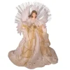 KSA Stars-19" Lighted White And Gold Angel Design Christmas Tree Topper, Multicolor Lights