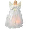 Kurt Adler Angels-10" Lighted White Floral Angel Christmas Tree Topper - Clear Lights