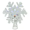 Northlight Stars-12" Lighted White Snowflake Christmas Tree Topper - Multicolor Lights
