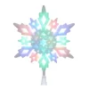 Kurt Adler Stars-10 Lighted White Snowflake Christmas Tree Topper - Multi Led Lights