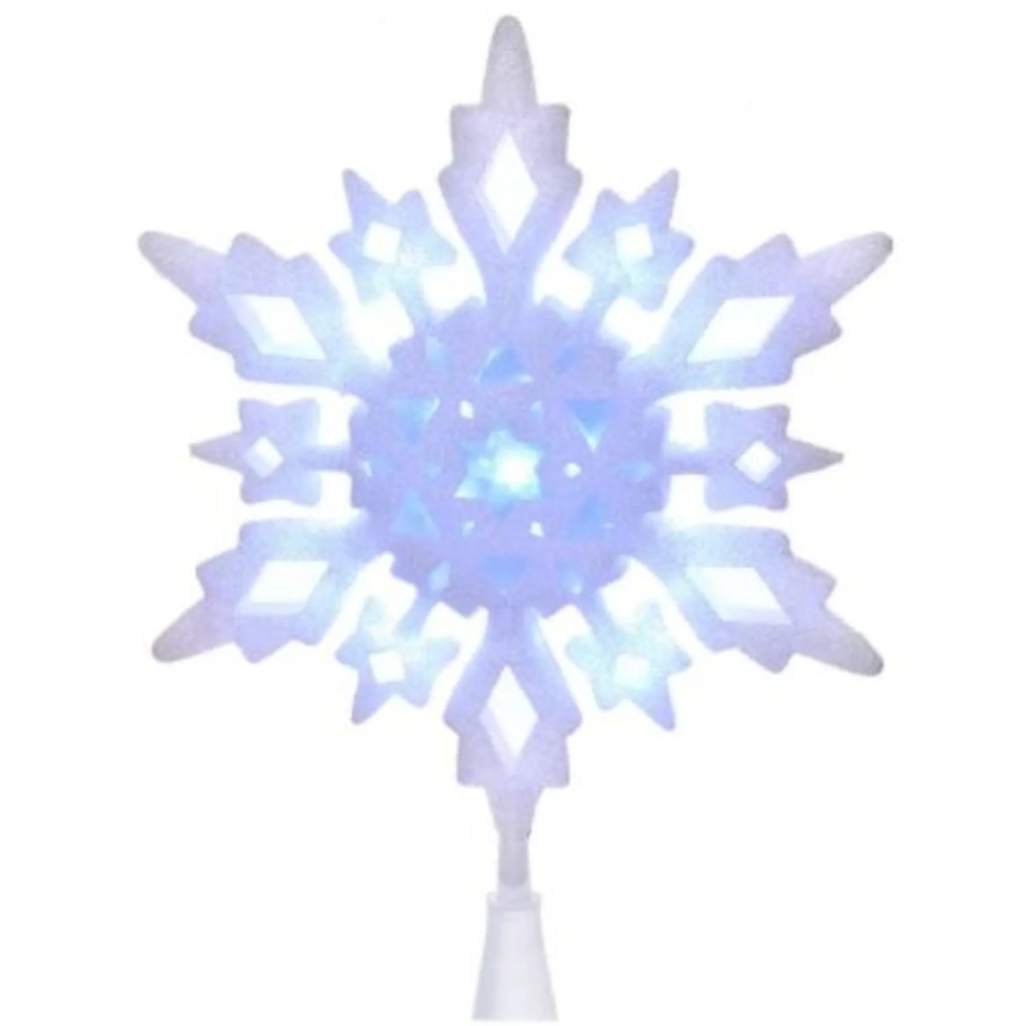 Kurt Adler Stars-10 Lighted White Snowflake Christmas Tree Topper - Cool White Led Lights