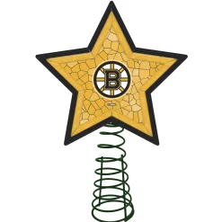 The Memory Company Stars-10" Lighted Yellow And Black Mosaic Style Star Nhl Boston Bruins Christmas Tree Topper