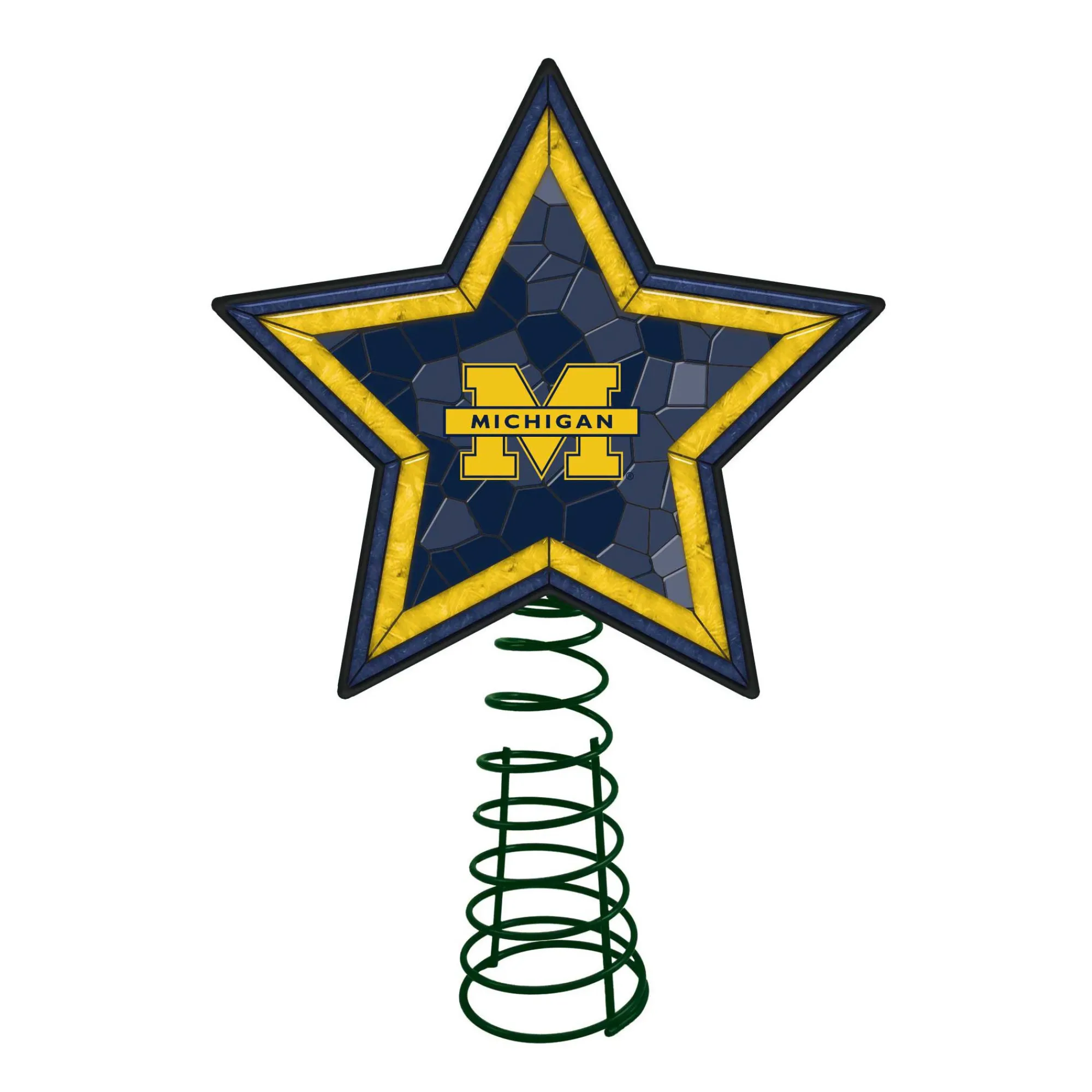 The Memory Company Stars-10" Lighted Yellow And Blue Star Ncaa Michigan Wolverines Christmas Tree Topper