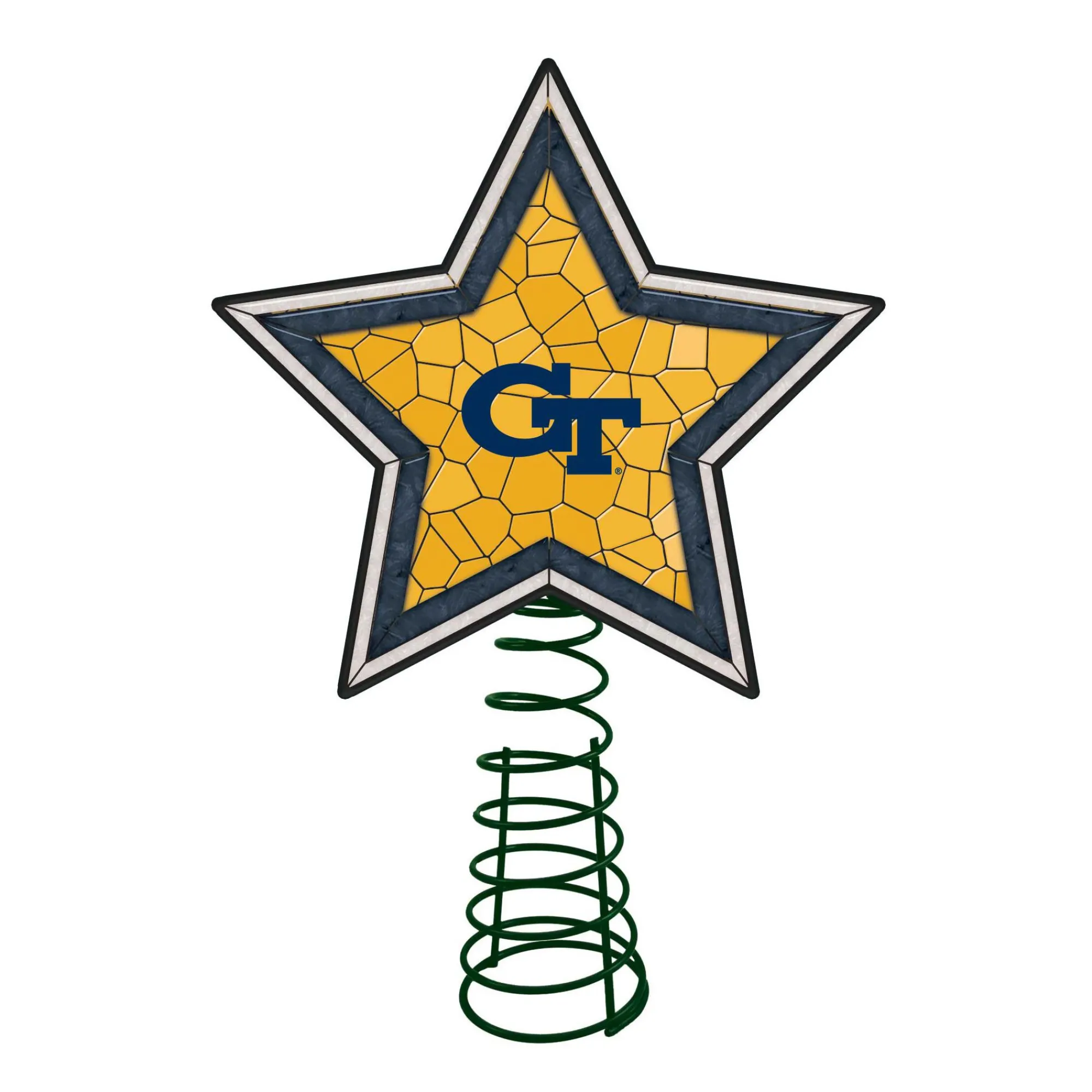 The Memory Company Stars-10" Lighted Yellow And Blue Star Ncaa Georgia Tech Yellow Jackets Christmas Tree Topper