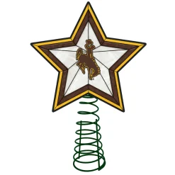 The Memory Company Stars-10" Lighted Yellow And Brown Star Ncaa Wyoming Cowboys Christmas Tree Topper