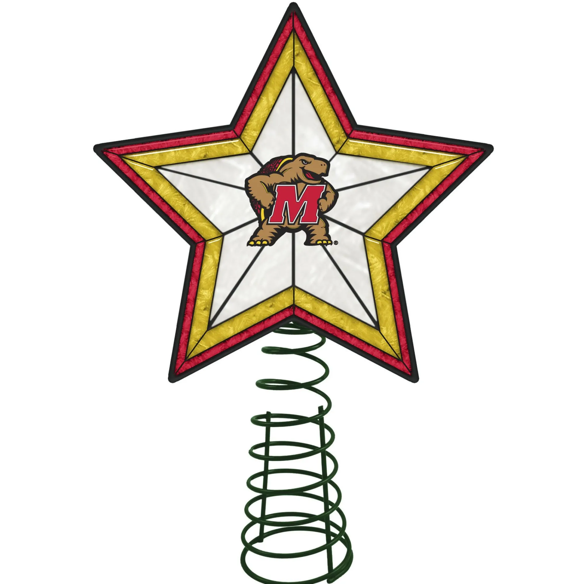 The Memory Company Stars-10" Lighted Yellow And White Star Ncaa Maryland Terrapins Christmas Tree Topper
