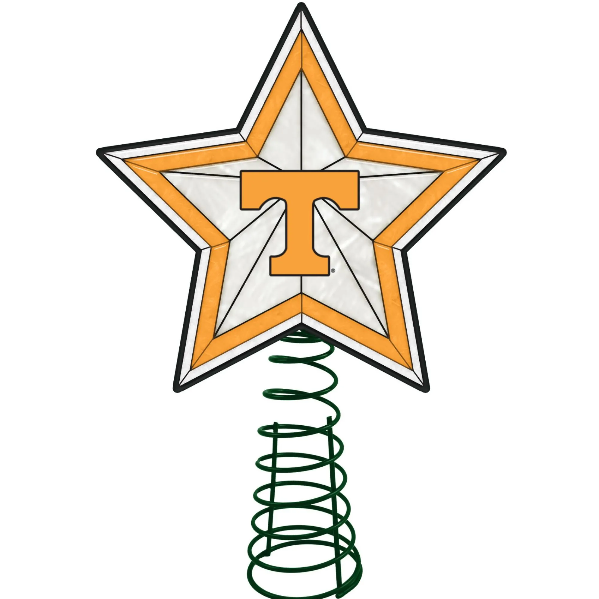 The Memory Company Stars-10" Lighted Yellow And White Star Ncaa Tennessee Volunteers Christmas Tree Topper