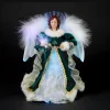KSA Stars-12" Luck Of The Irish Fiber Optic Angel In Shamrock Dress Christmas Tree Topper