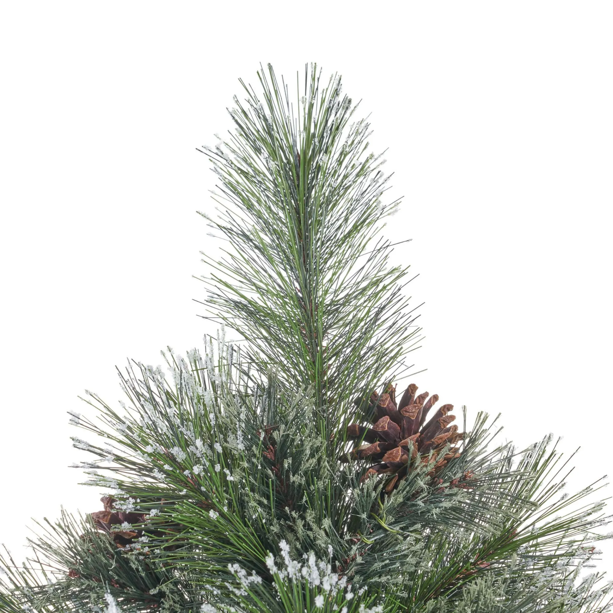 Contemporary Home Living Unlit-9' Medium Cashmere Pine And Mixed Spruce Artificial Christmas Tree With Snowy Branches - Unlit