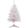 Northlight Unlit-3' Medium Flocked Madeline Pink Spruce Artificial Christmas Tree, Unlit