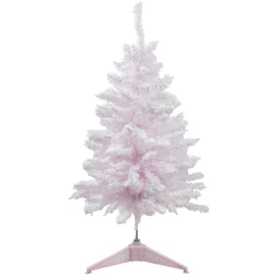 Northlight Unlit-3' Medium Flocked Madeline Pink Spruce Artificial Christmas Tree, Unlit
