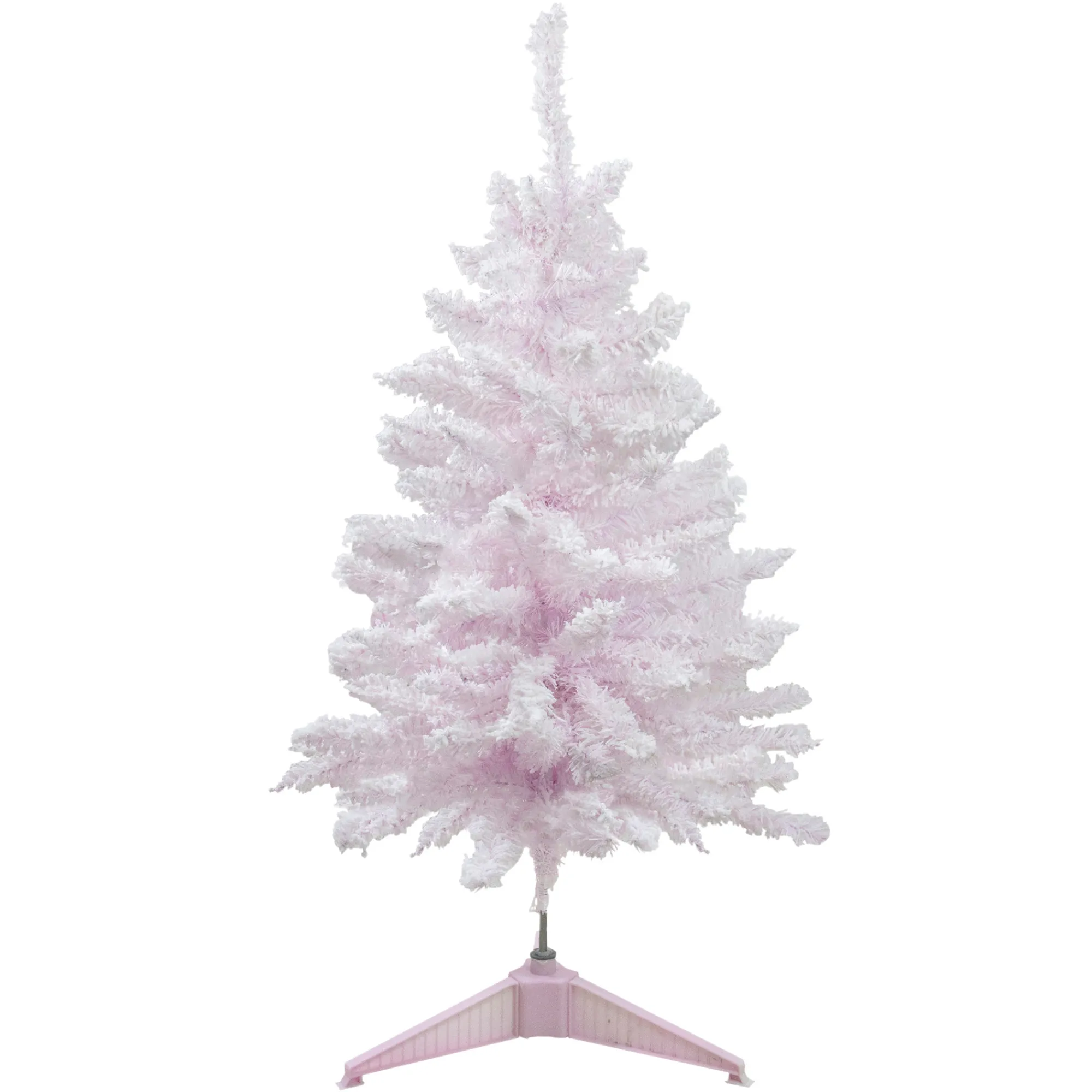 Northlight Unlit-3' Medium Flocked Madeline Pink Spruce Artificial Christmas Tree, Unlit