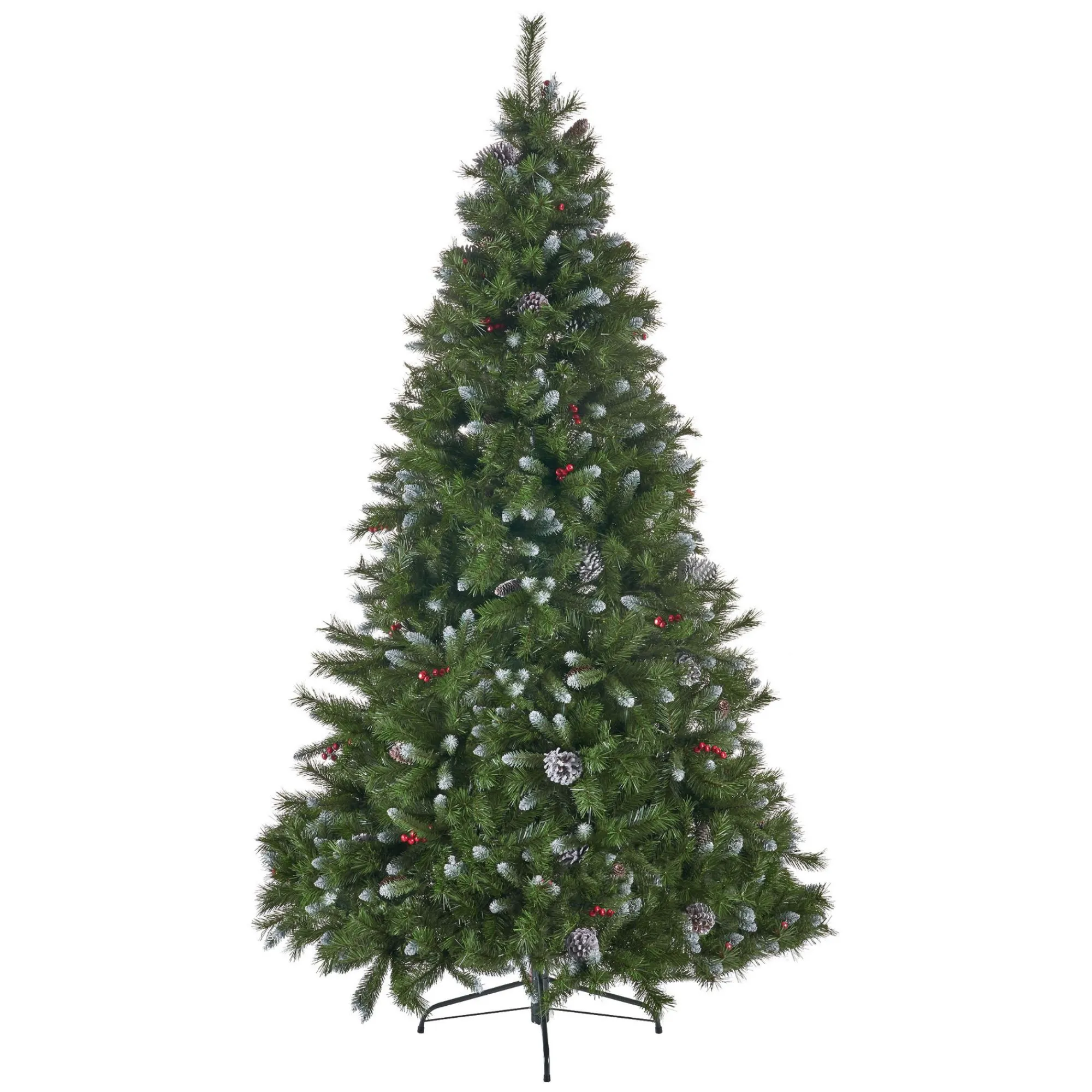 Contemporary Home Living Unlit-7.5' Medium Mixed Spruce Artificial Christmas Tree With Frosted Branches - Unlit
