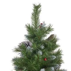 Contemporary Home Living Unlit-7.5' Medium Mixed Spruce Artificial Christmas Tree With Frosted Branches - Unlit